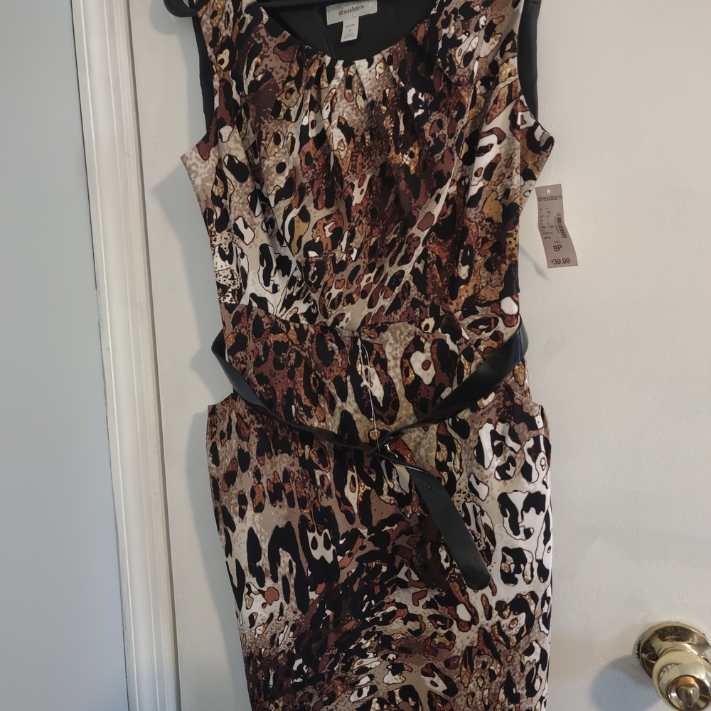 Studio 17 Animal Print Sheath Dress in Brown and Black